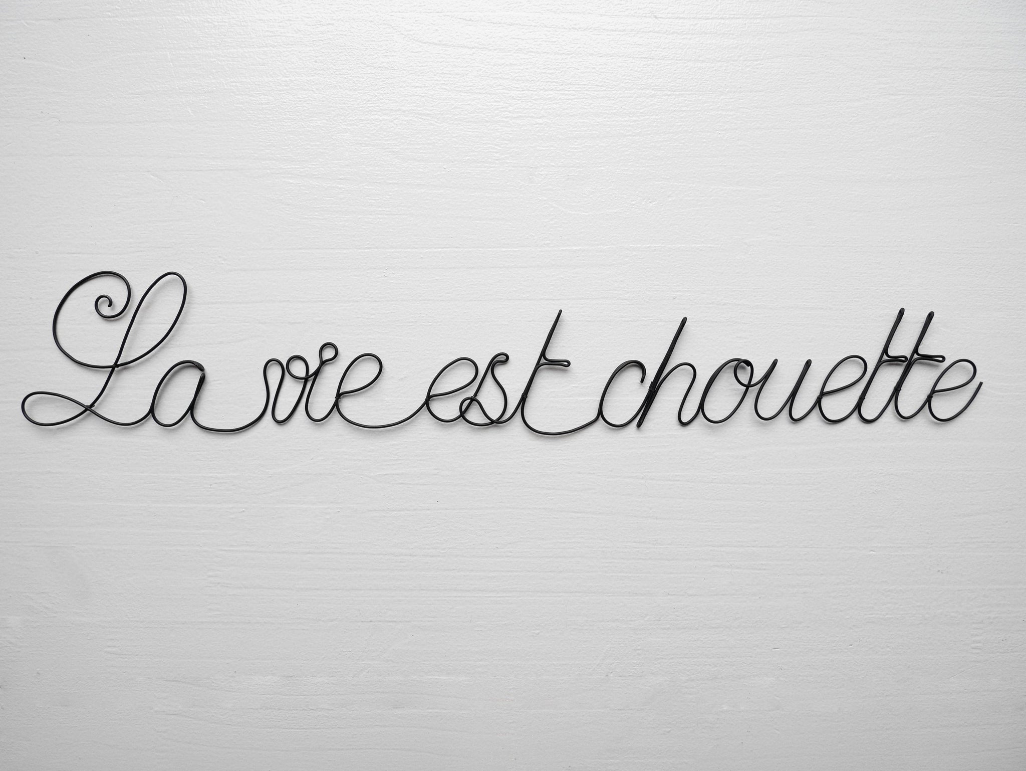 Drahtsatz „Life is great“, Wanddekoration aus Draht, hergestellt in Frankreich