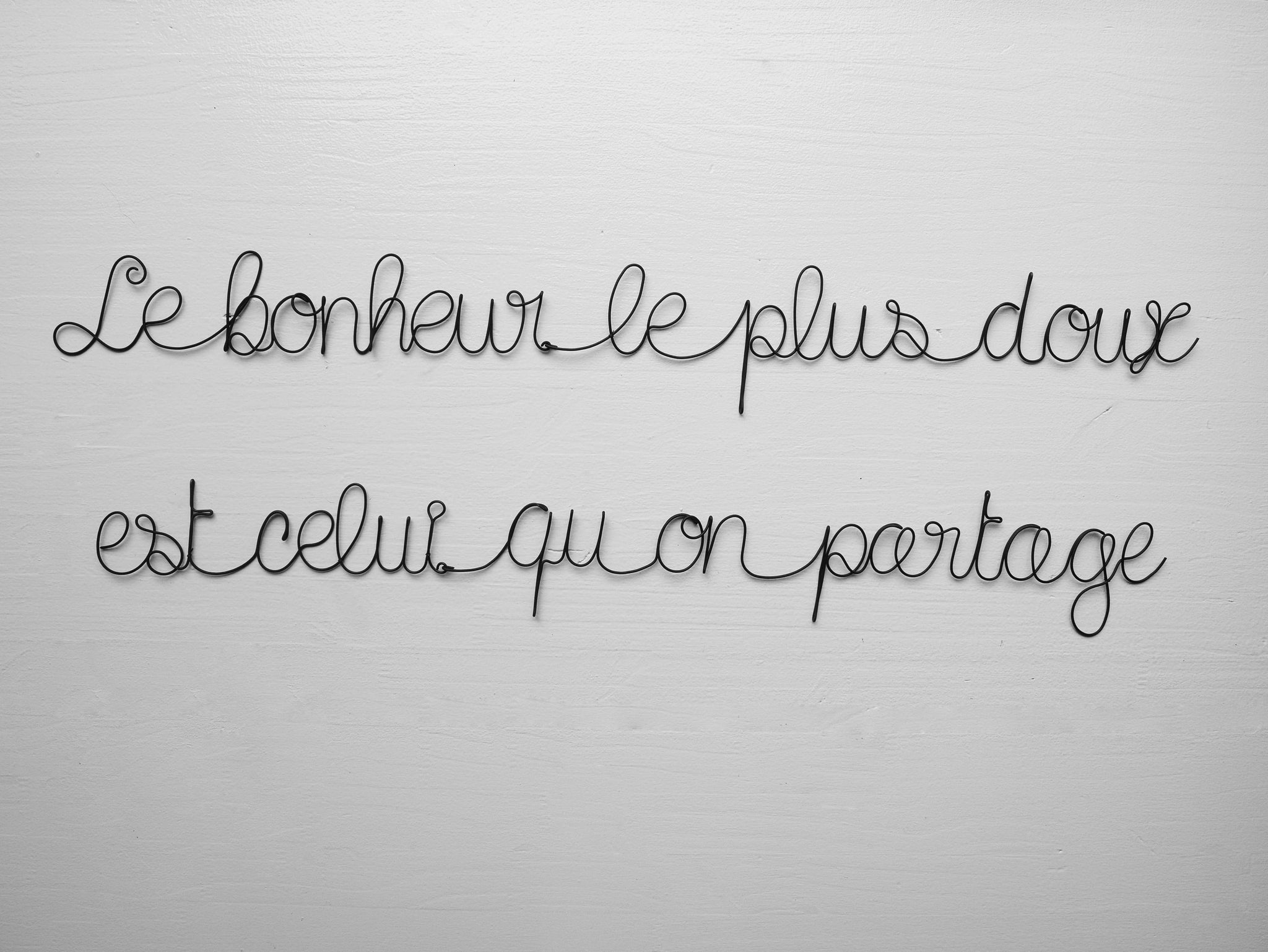 Drahtsatz, Zitat aus geglühtem Draht, Drahtwort, Wanddekoration, Glück, Türschild, das süßeste Glück