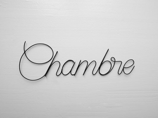 Bedroom door plaque, Phrase in real annealed wire, Bedroom decor, wire quote, home wall decoration, home decor