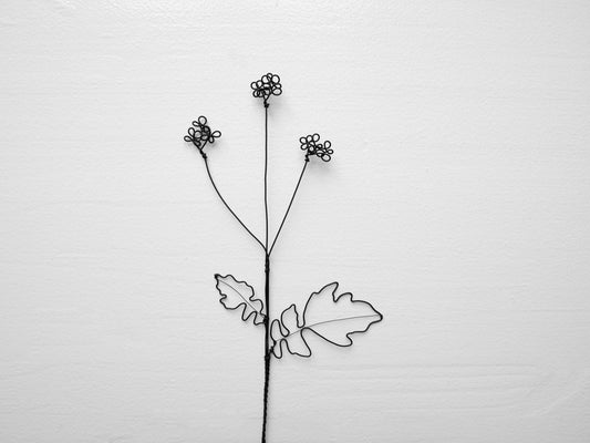 Wire flower mustard flower annealed wire flower, floral wall decoration, bohemian nature decoration, bouquet of flowers, gift