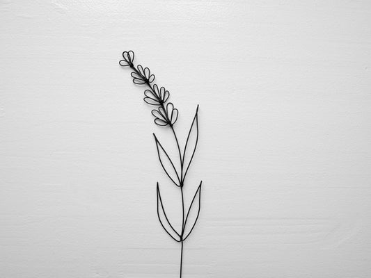 Lavender wire flower annealed wire flower, floral wall decoration, nature bohemian decoration, bouquet of flowers, southern gift