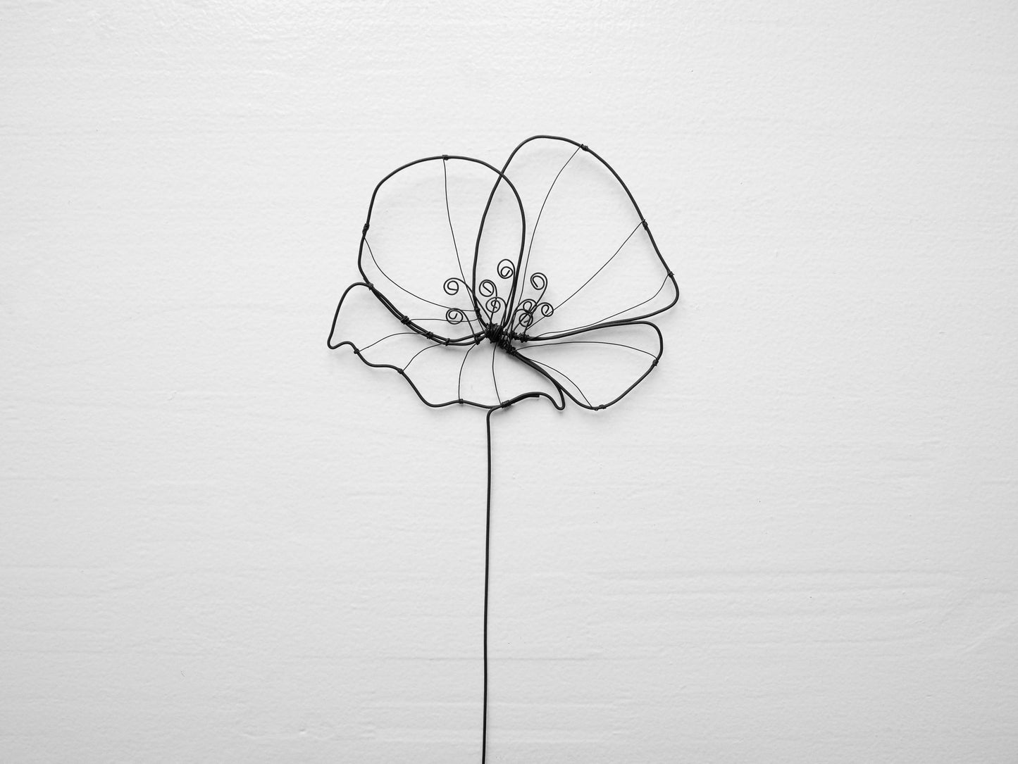 Poppy wire flower annealed wire flower, floral wall decoration, bohemian nature decoration, bouquet of flowers, gift