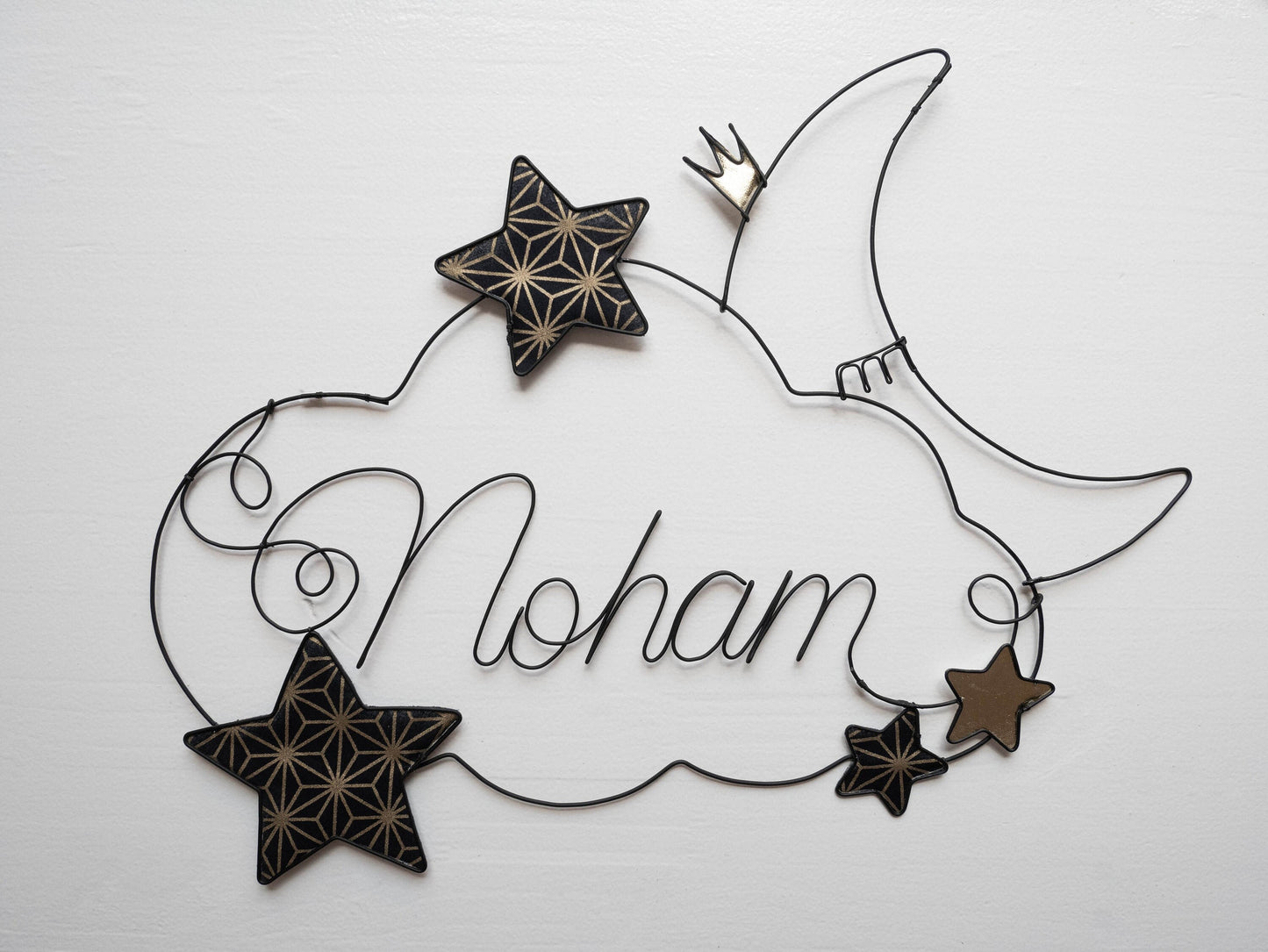 Wire first name, customizable first name, cloud first name, star first name, moon first name, child's room decoration, gift, door plaque