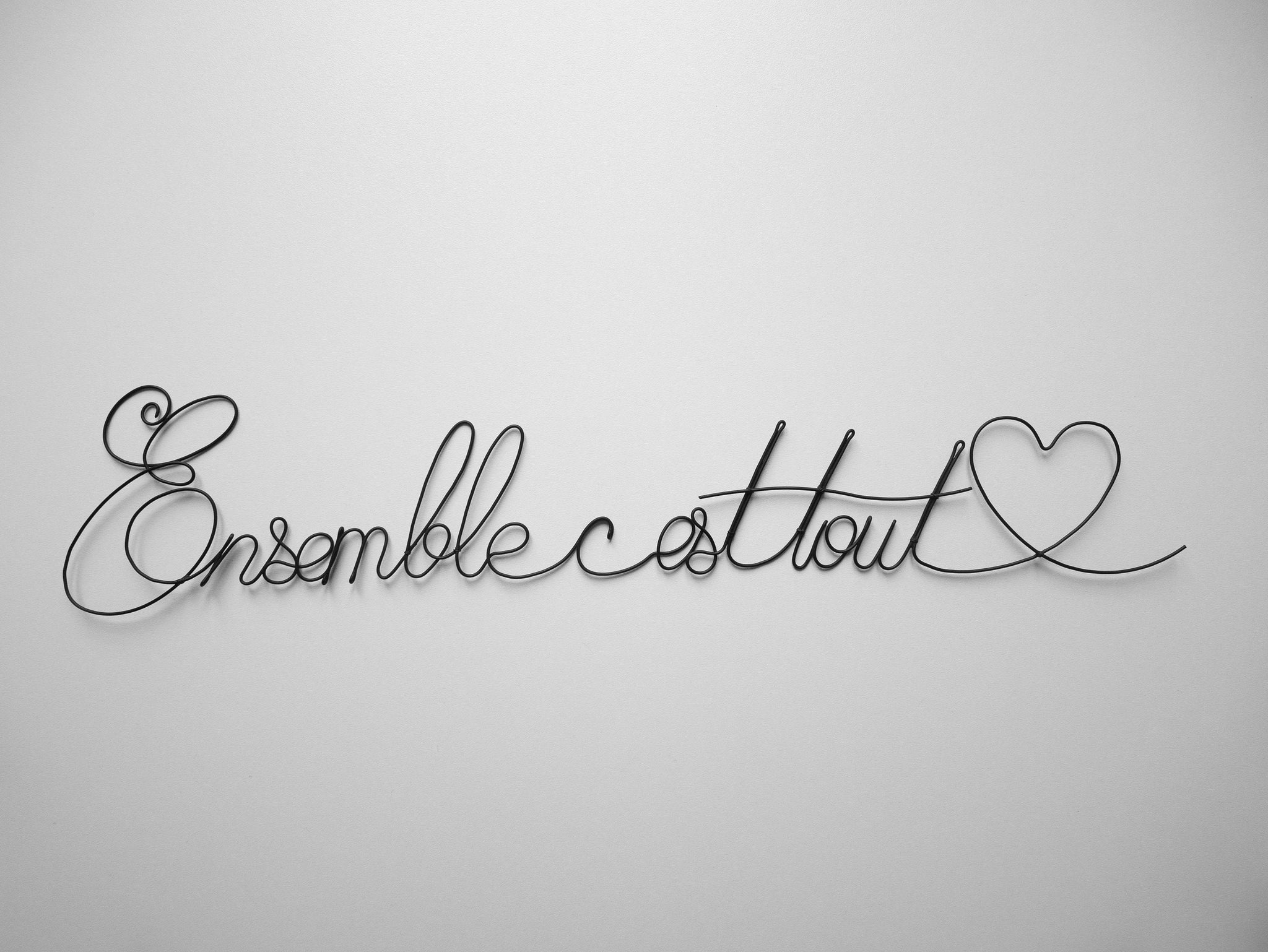 Anpassbare Phrase aus geglühtem Draht „Together that's all“, Wort aus geglühtem Draht, Wanddekoration, Zitat „Drahtdraht“.