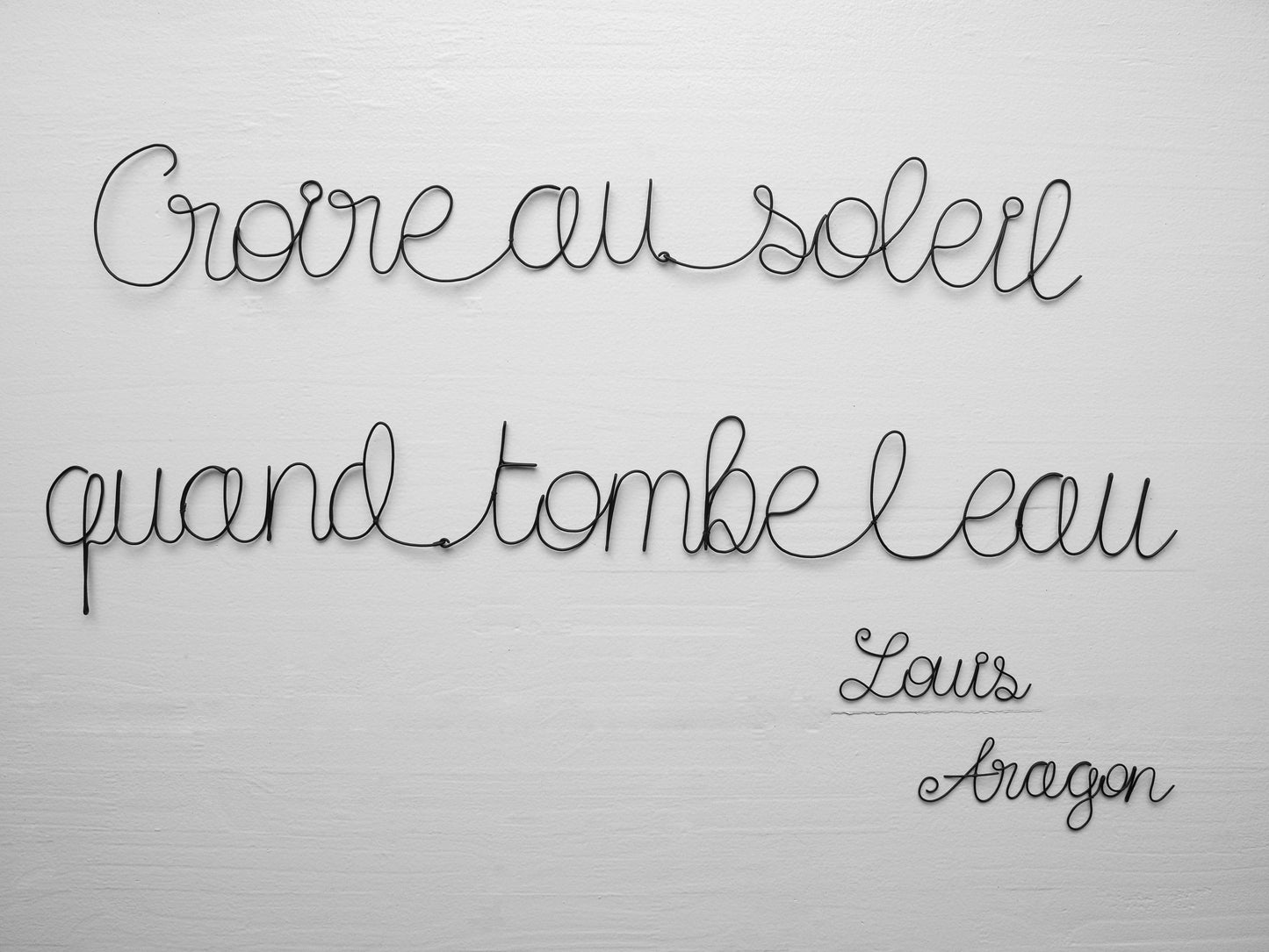 Citation véritable fil de fer recuit, décoration murale maison, sculpture murale, message en fil de fer recuit, phrase murale métal