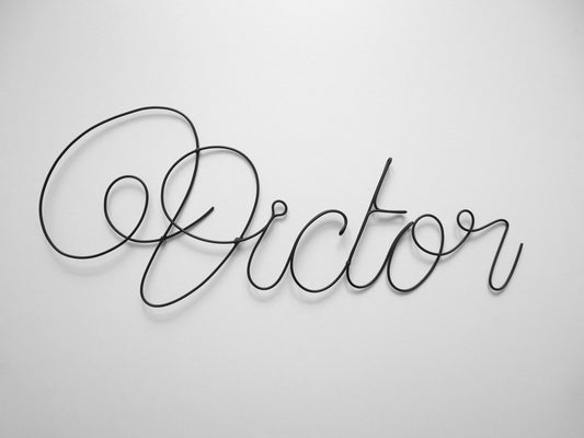 Wire first name, customizable first name, Victor, annealed wire first name, door plaque, wall decoration, baby room decoration, gift