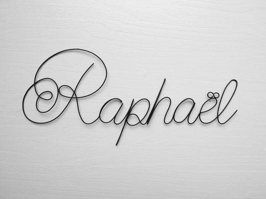 First name annealed wire, customizable first name, child's bedroom wall decoration, door plaque, birth gift idea, baptism gift