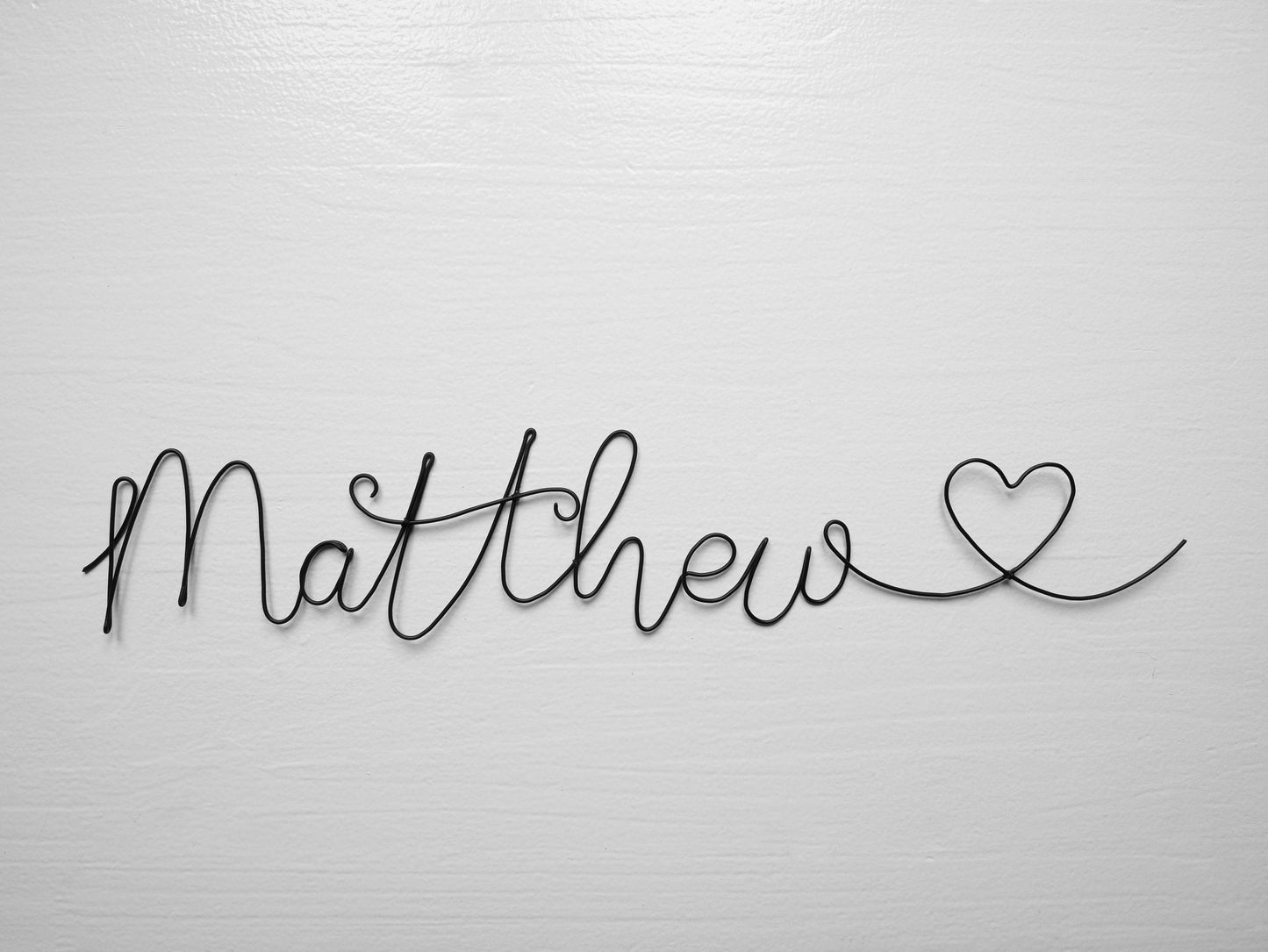 Customizable wire first name, Emma with heart, child first name, child's bedroom wall decoration, birth gift