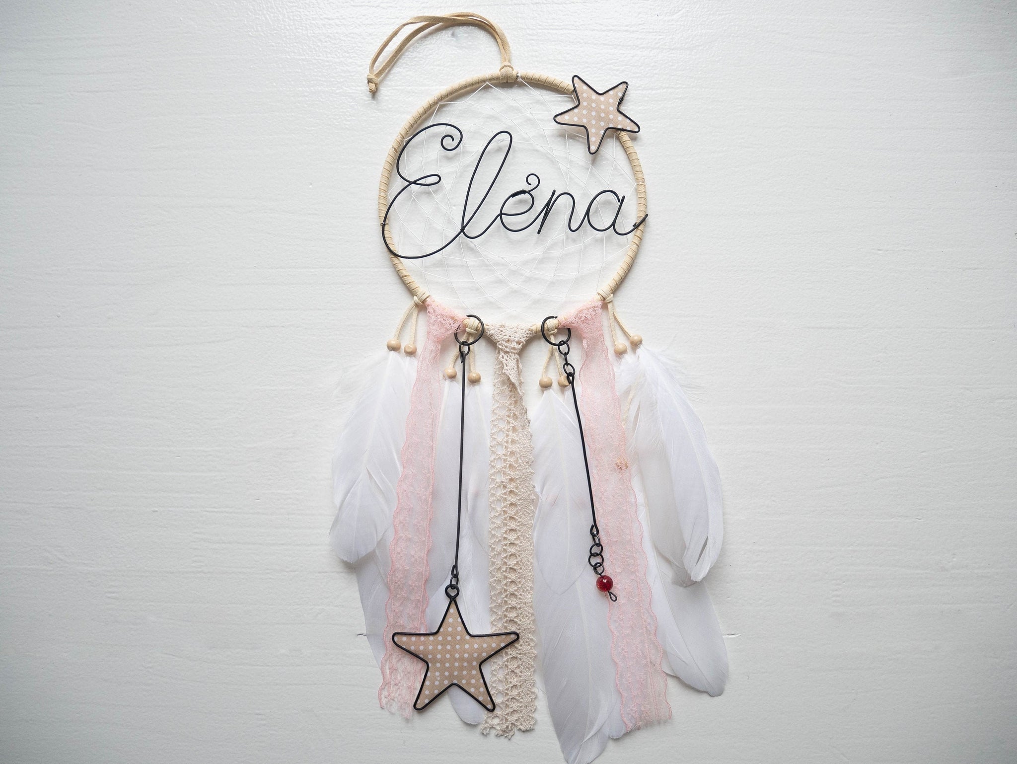 Anpassbarer Traumfänger mit Vornamen aus geglühtem Draht, Raumdekoration, einzigartiges und originelles Geburtsgeschenk, Geburtstagsgeschenk