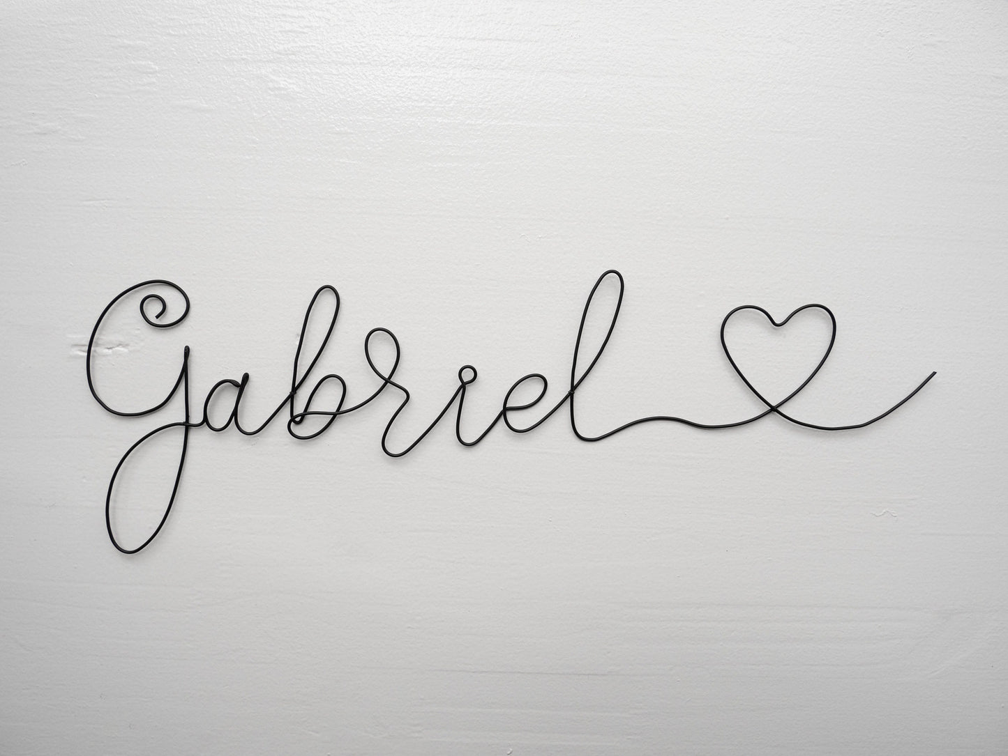 Customizable wire first name, Emma with heart, child first name, child's bedroom wall decoration, birth gift