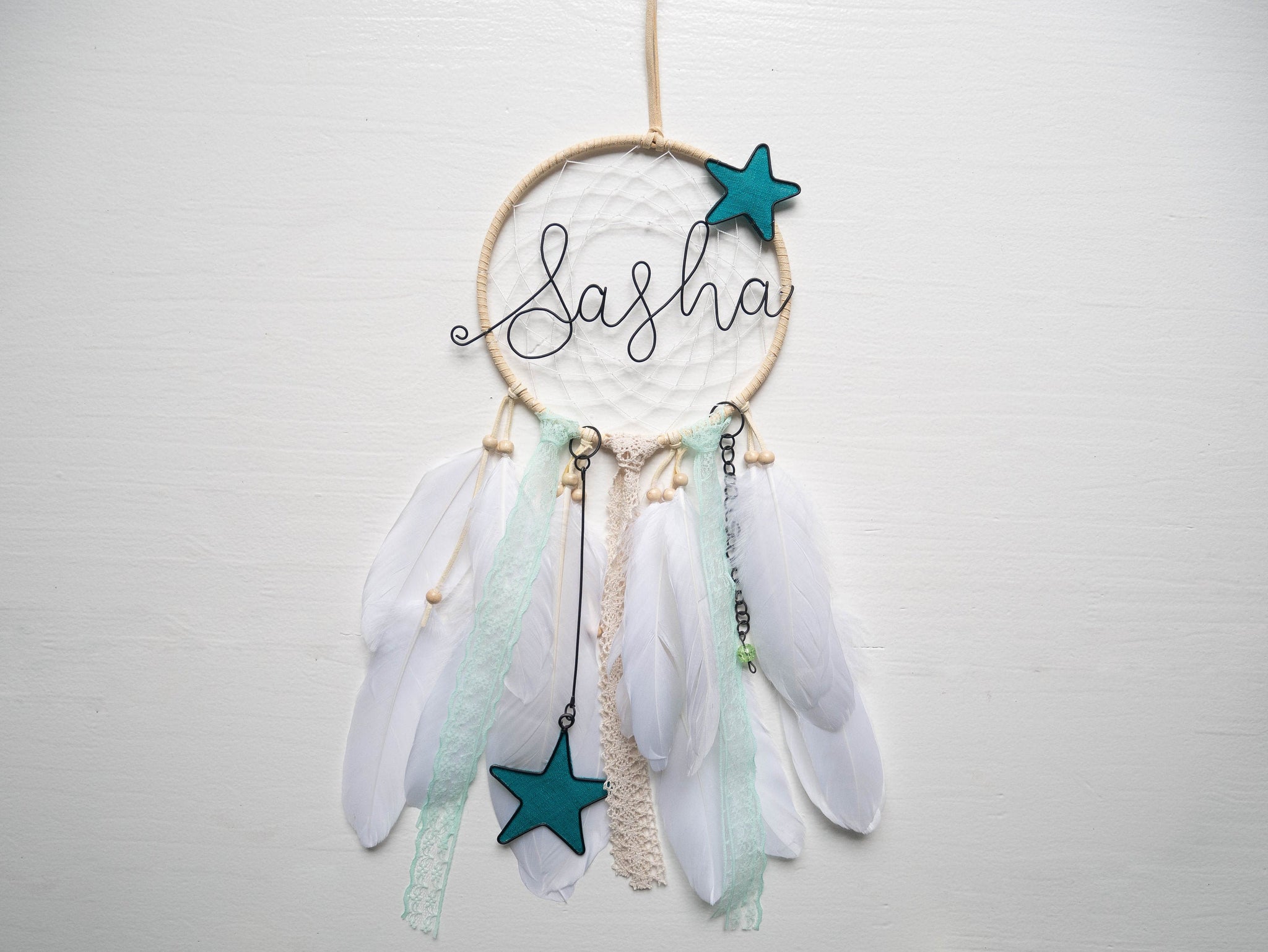 Anpassbarer Traumfänger mit Vornamen aus geglühtem Draht, Raumdekoration, einzigartiges und originelles Geburtsgeschenk, Geburtstagsgeschenk