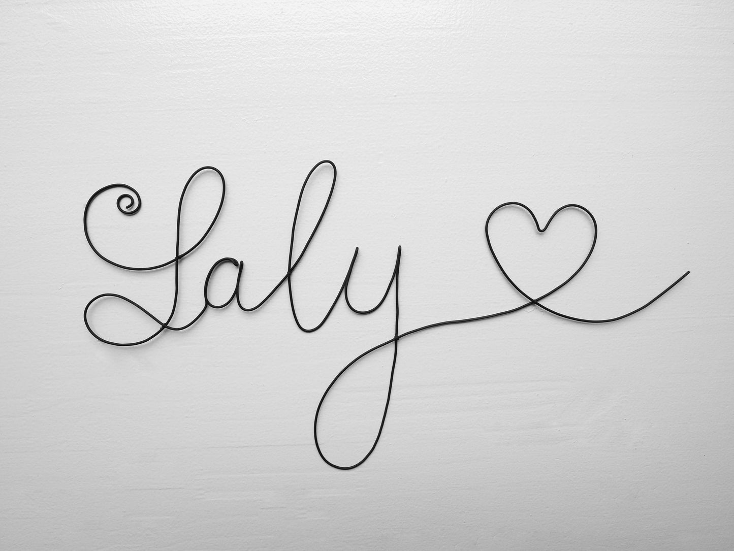 Wire first name, customizable first name, Emma with heart, baby child first name, wall decoration, child's room, birth gift