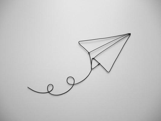 Metal plane, wire origami paper plane, metal wall decoration