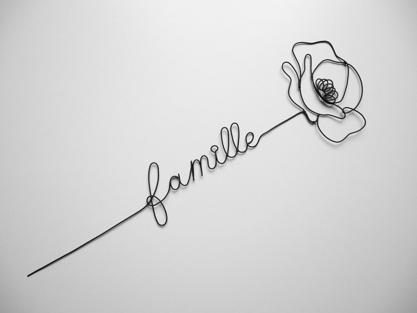 Poppy wire flower first name customizable wire, customizable word with flower, family photo wall decoration