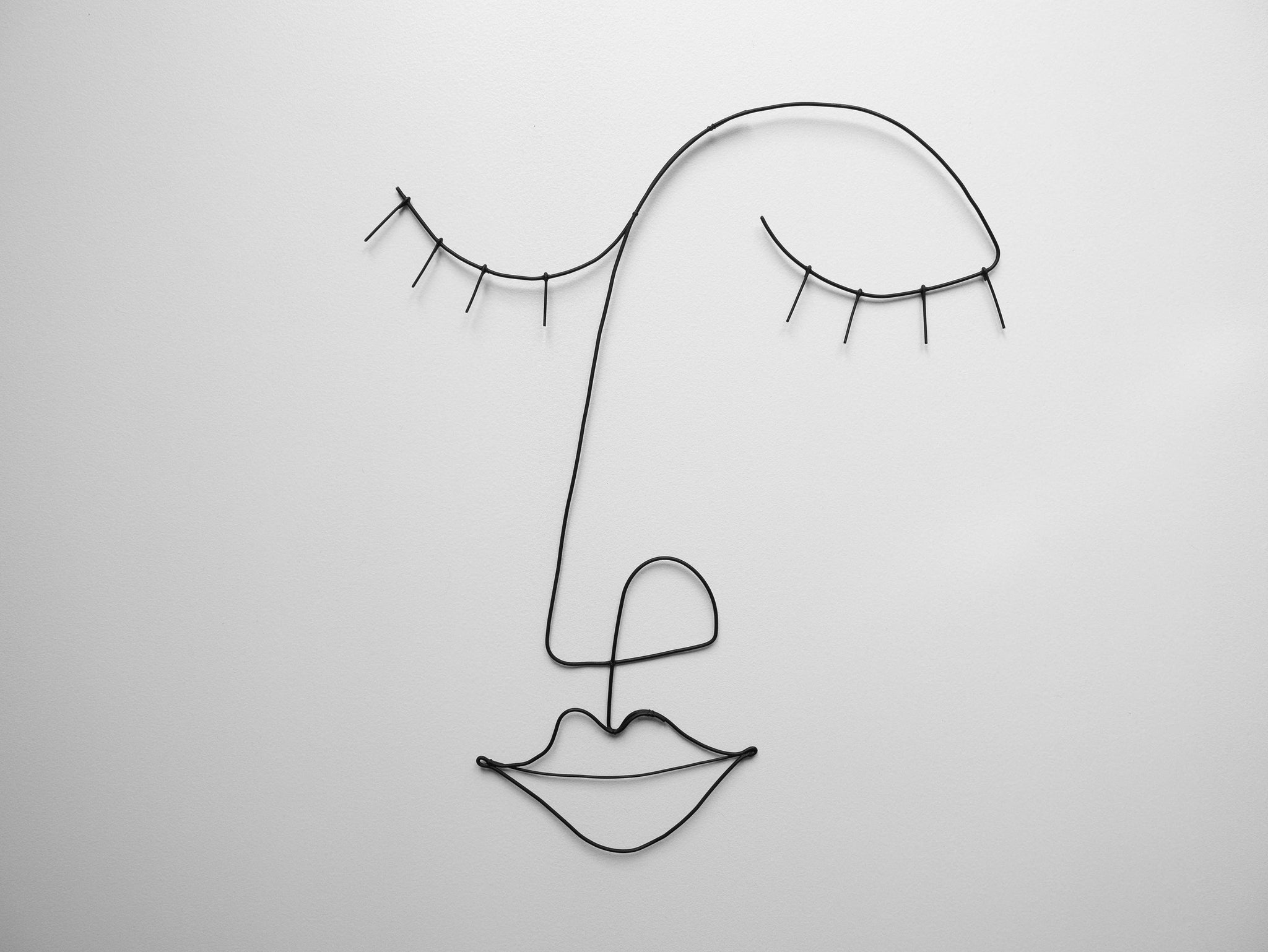 Visage style Picasso, décoration murale visage filaire, silhouette femme métal, femme, collection Picasso, visage abstrait