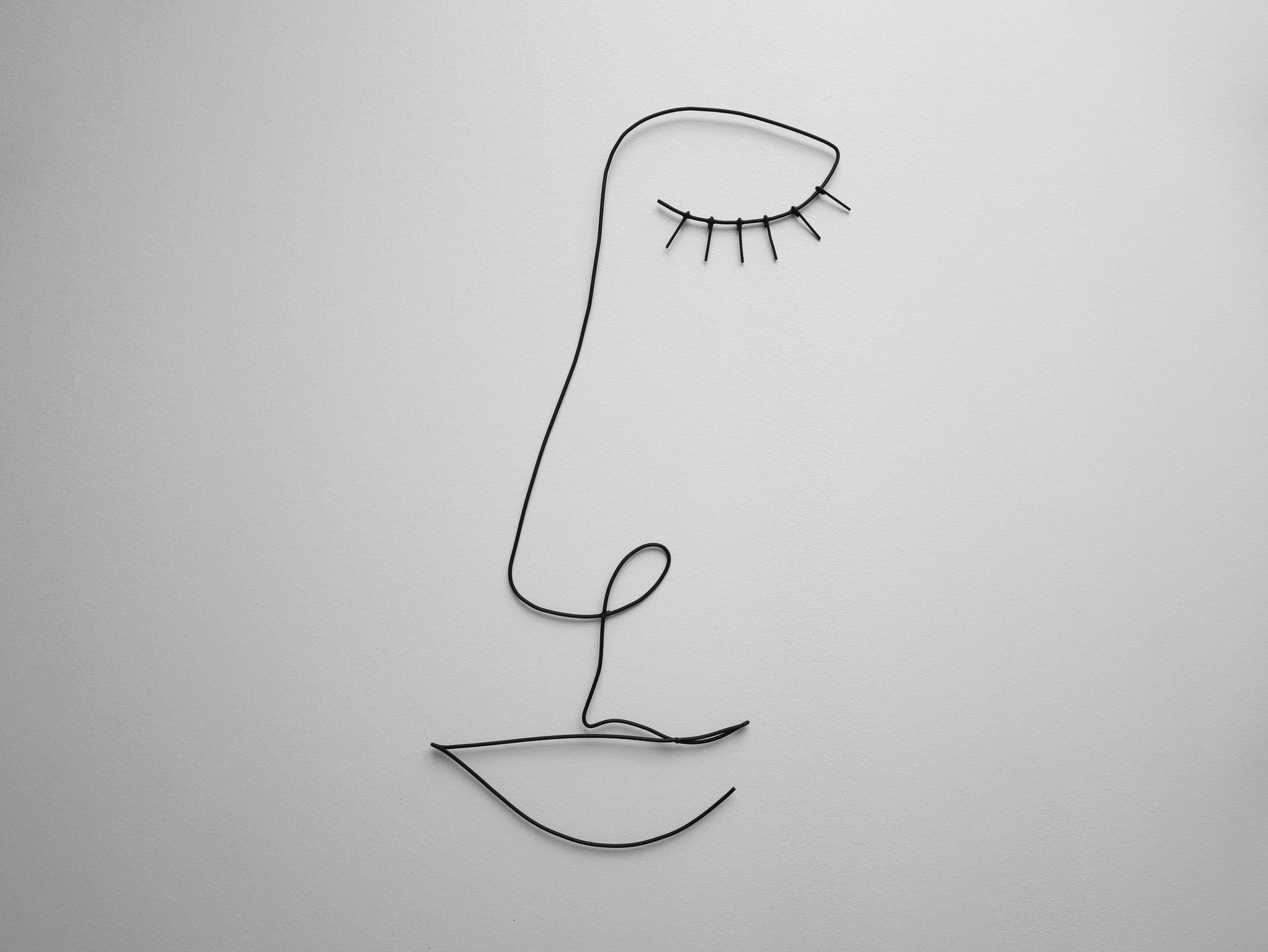 Gesicht im Picasso-Stil, Wanddekoration mit Drahtgesicht, Silhouette zum Aufhängen, Frauensilhouette aus Metall, Picasso-Kollektion, abstraktes Gesicht