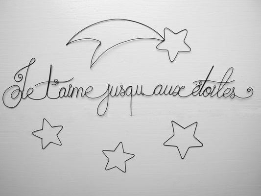 Customizable wire phrase, I love you to the stars, customizable wall phrase, wall decoration, wall writing