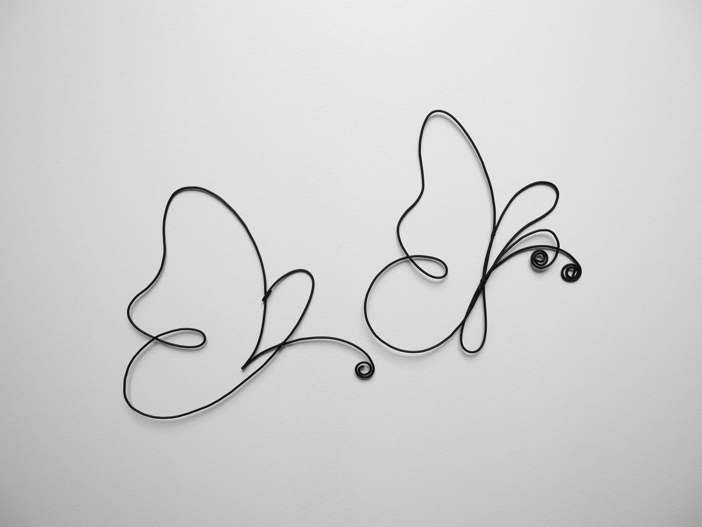 Set of 2 wire butterfly butterflies, butterfly sketch, wire wall decoration, bohemian nature decoration, butterfly silhouette