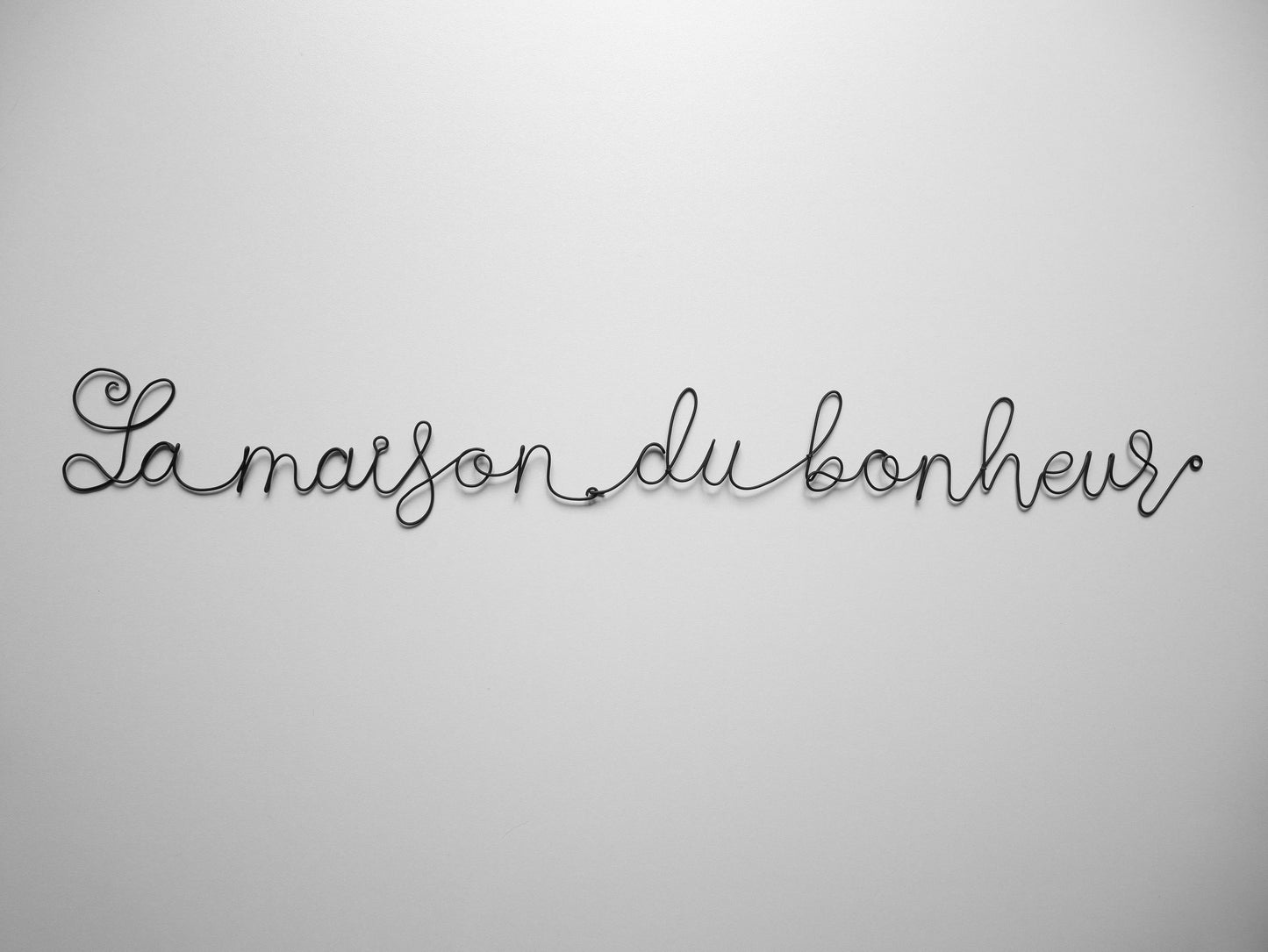 Phrase fil de fer, la maison du bonheur, phrase fil de fer, citation fil de fer décoration murale, cadeau personnalisable, déco murale