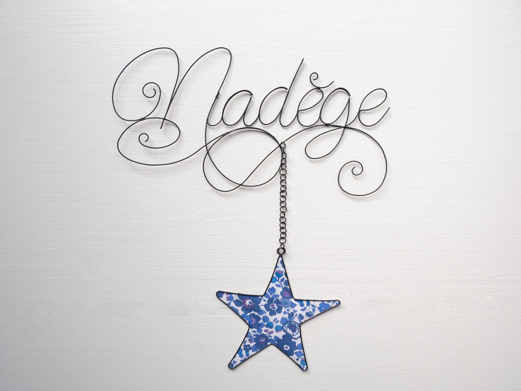 Prénom fil de fer personnalisable, décoration murale prénom, sticker chambre d'enfant, plaque de porte, cadeau naissance, prénom sur mesure