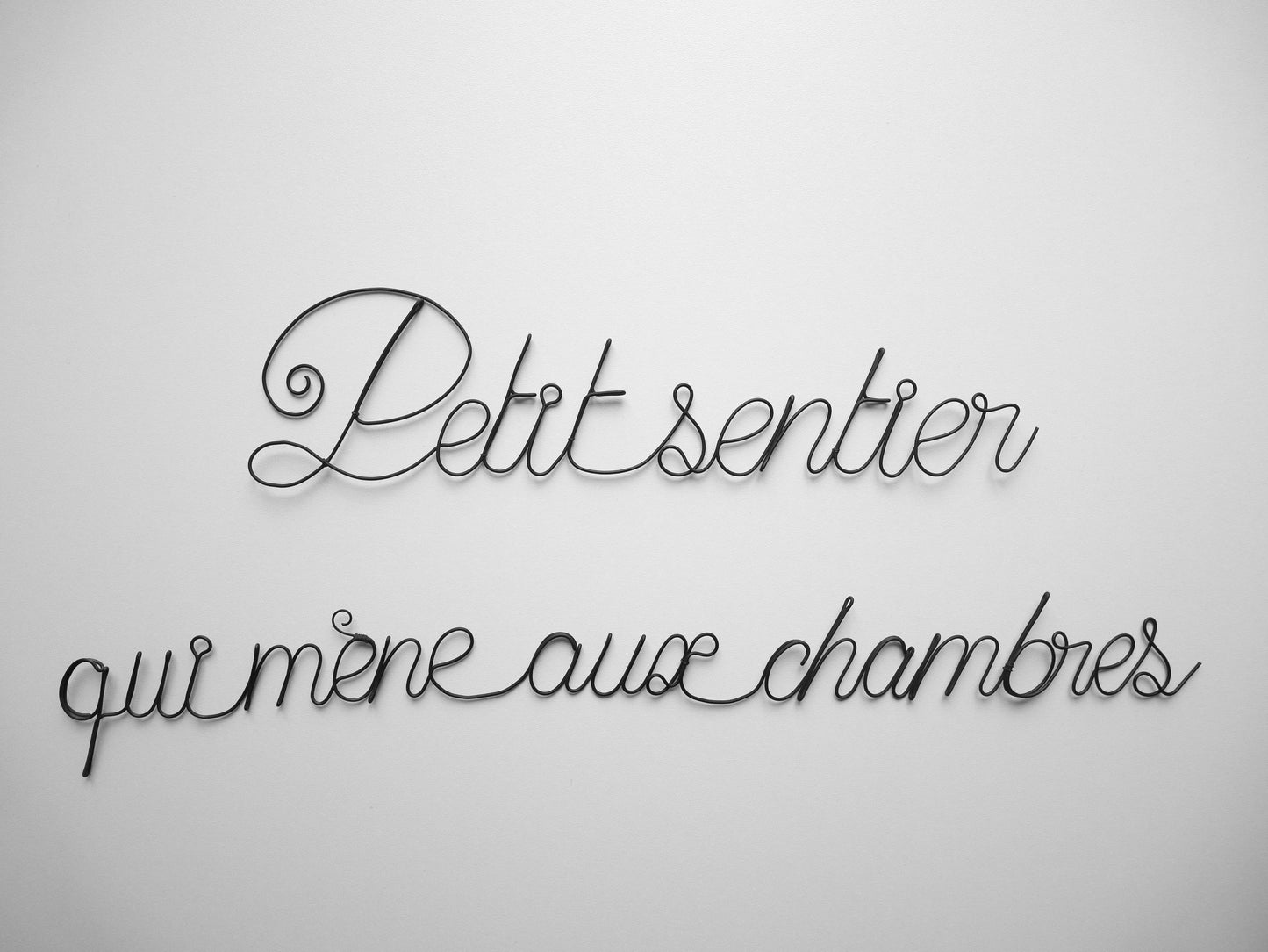 Phrase fil de fer personnalisable, citation fil de fer, déco murale en fil de fer recuit, plaque de porte, décoration industrielle