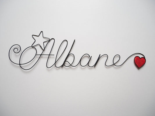 Customizable wire first name, wall decoration for child's room, door plaque, birth gift, first name door plaque