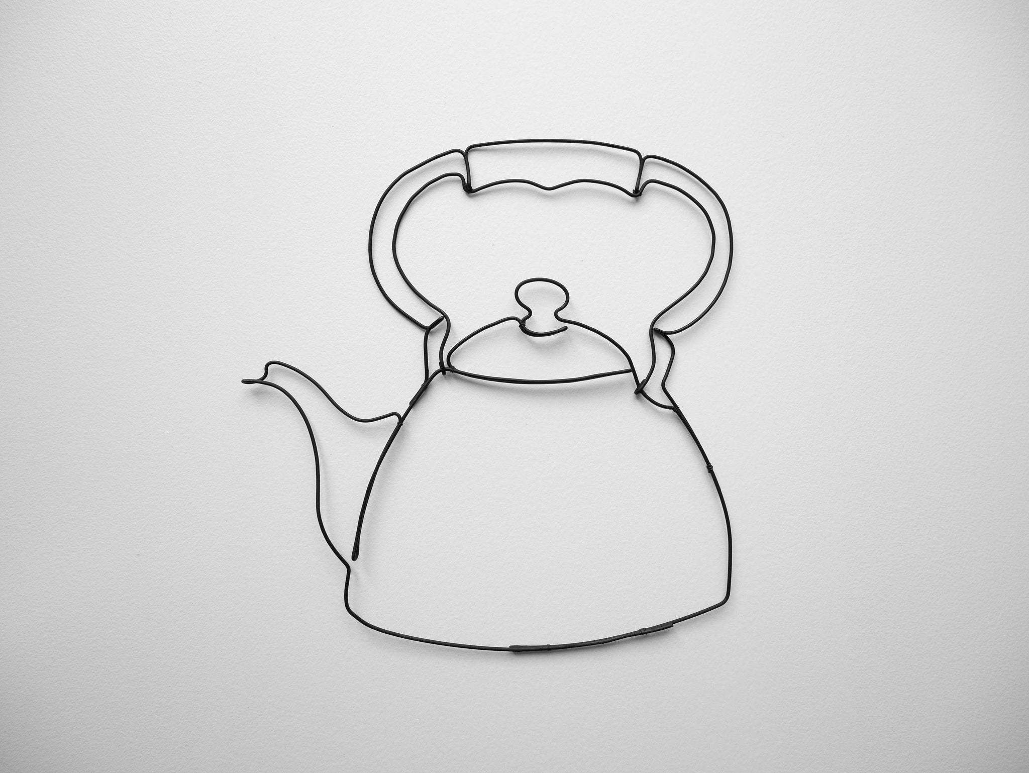 Décoration murale théière en véritable fil de fer recuit, déco restaurant, décoration murale cuisine, sculpture métal, thé, café, tasse