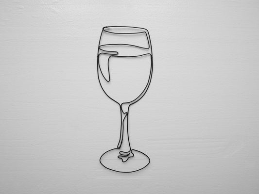 Kitchen decoration, wire wine glass, quote, wall art, metal wall decoration, wire quote, wire decoration