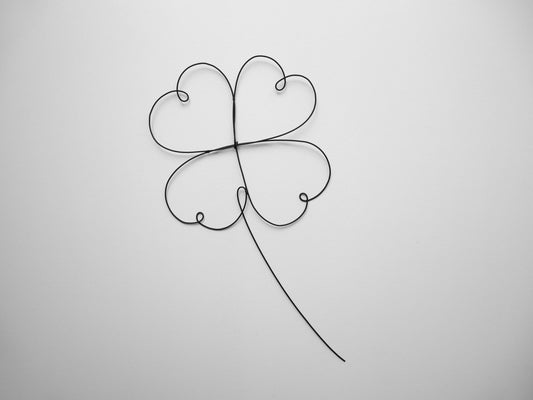 4-leaf clover made of wire, metal wall decoration, kitchen interior decoration, industrial decoration, clover wall decoration