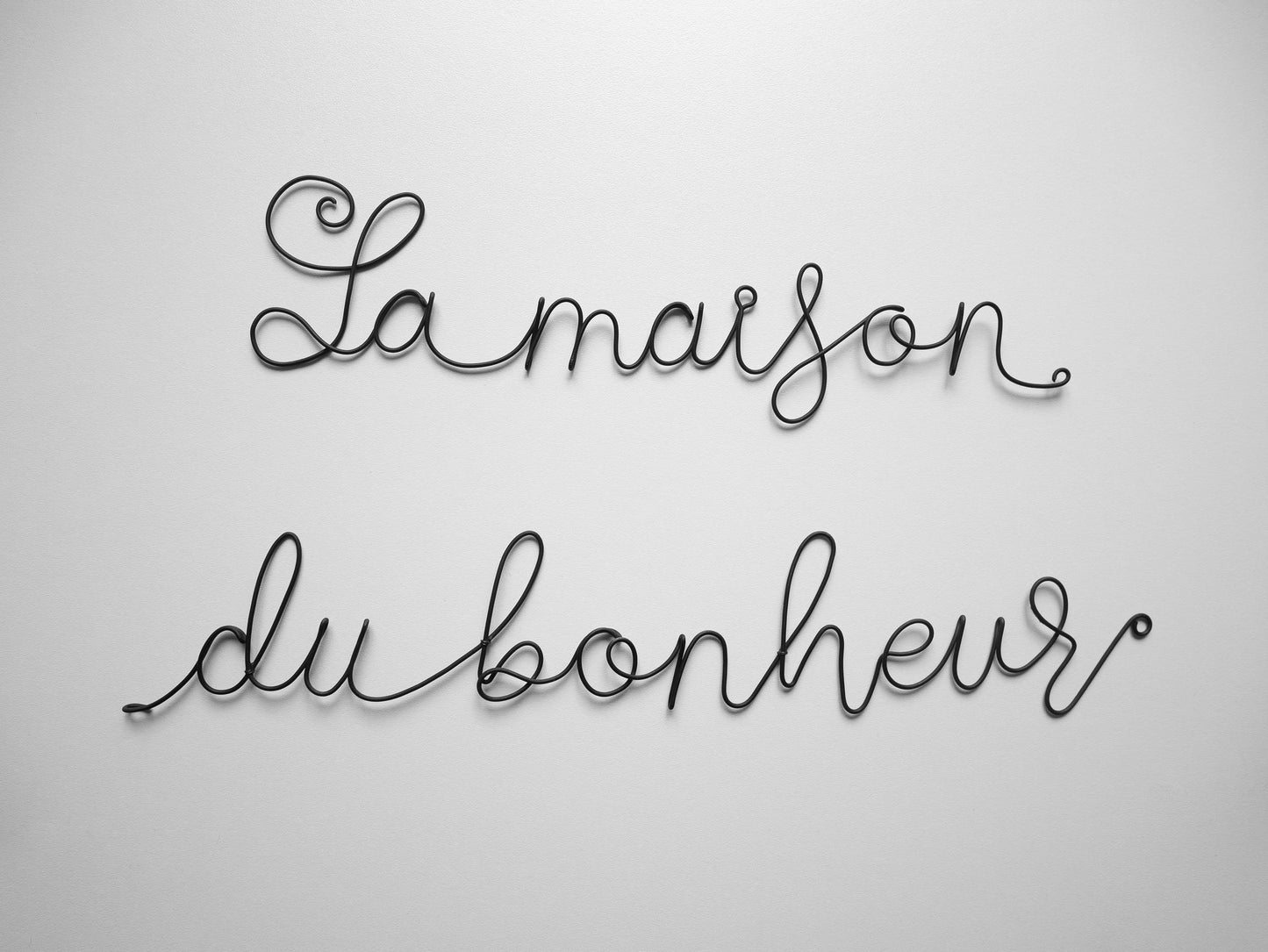 Phrase fil de fer, la maison du bonheur, phrase fil de fer, citation fil de fer décoration murale, cadeau personnalisable, déco murale