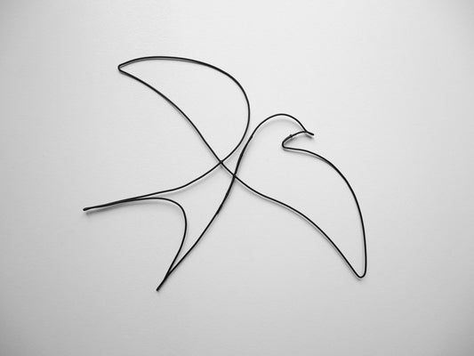 Wire bird, swallow, wire sparrow, wire wall decoration, interior decoration, metal wall bird, sculpture