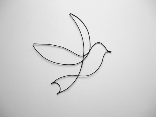 Wire bird, swallow, wire sparrow, wire wall decoration, interior decoration, metal wall bird, sculpture