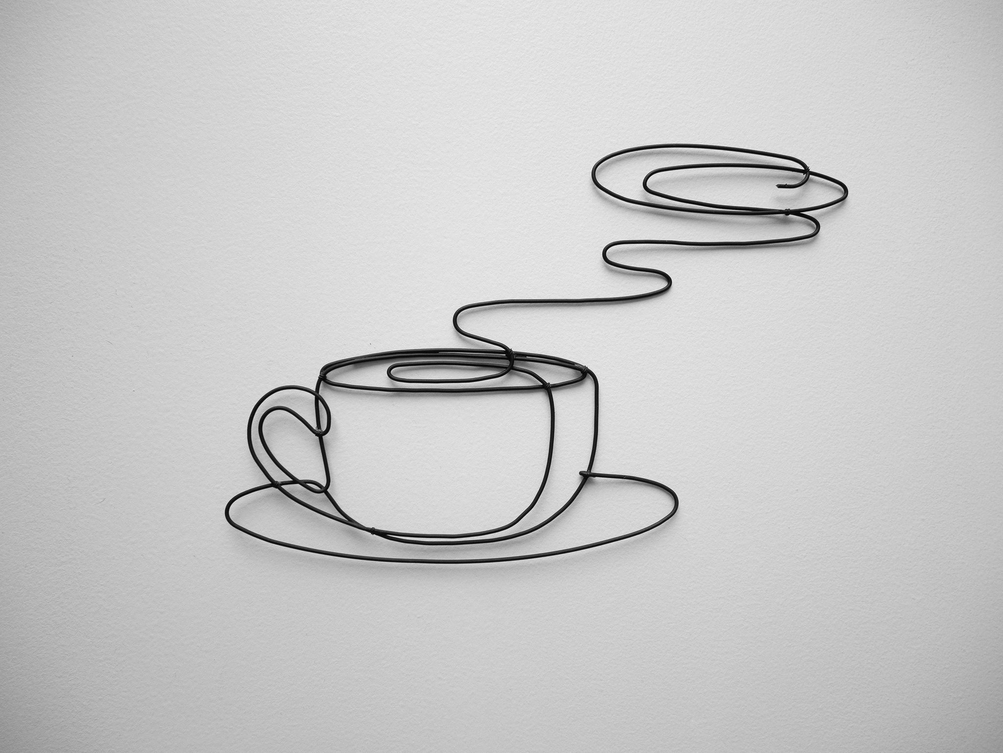 Décoration murale tasse de café ou de thé, déco véritable fil de fer recuit, Restaurant, décoration murale cuisine, sculpture métal