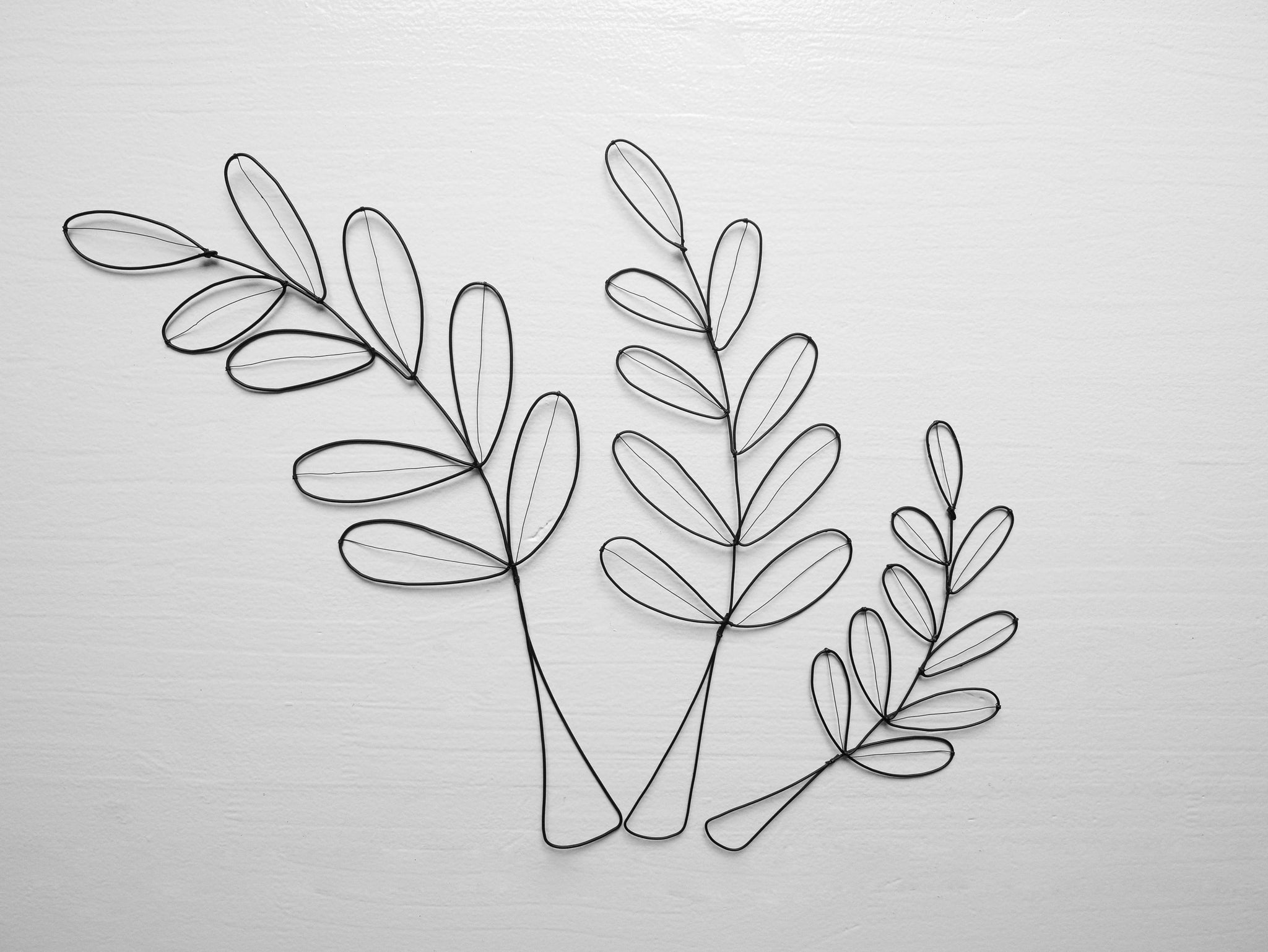 Lot de 3 feuilles décoratives murales, feuilles décoratives murales métal, Décor de fleurs en métal, Art géométrique, Art mural en métal