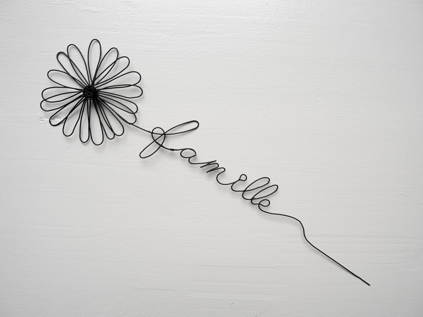 Wire flower first name customizable wire, family word, wire decoration, bouquet of flowers to hang, nature wall decoration