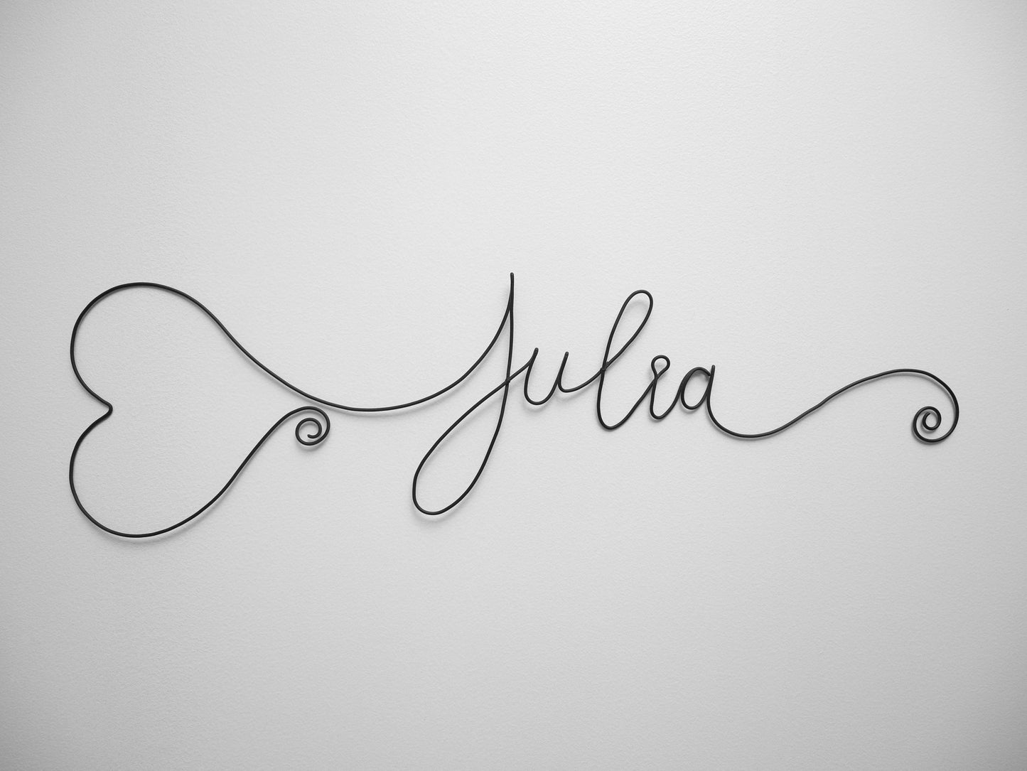 Wire first name, customizable first name, Julia, baby first name wall decoration annealed wire, child's room, metal door plate