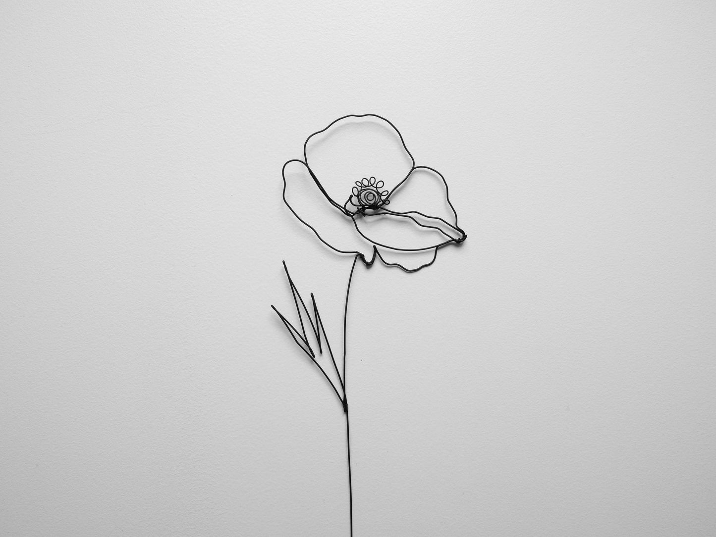 Poppy wire flower annealed wire flower, floral wall decoration, bohemian nature decoration, bouquet of flowers, gift