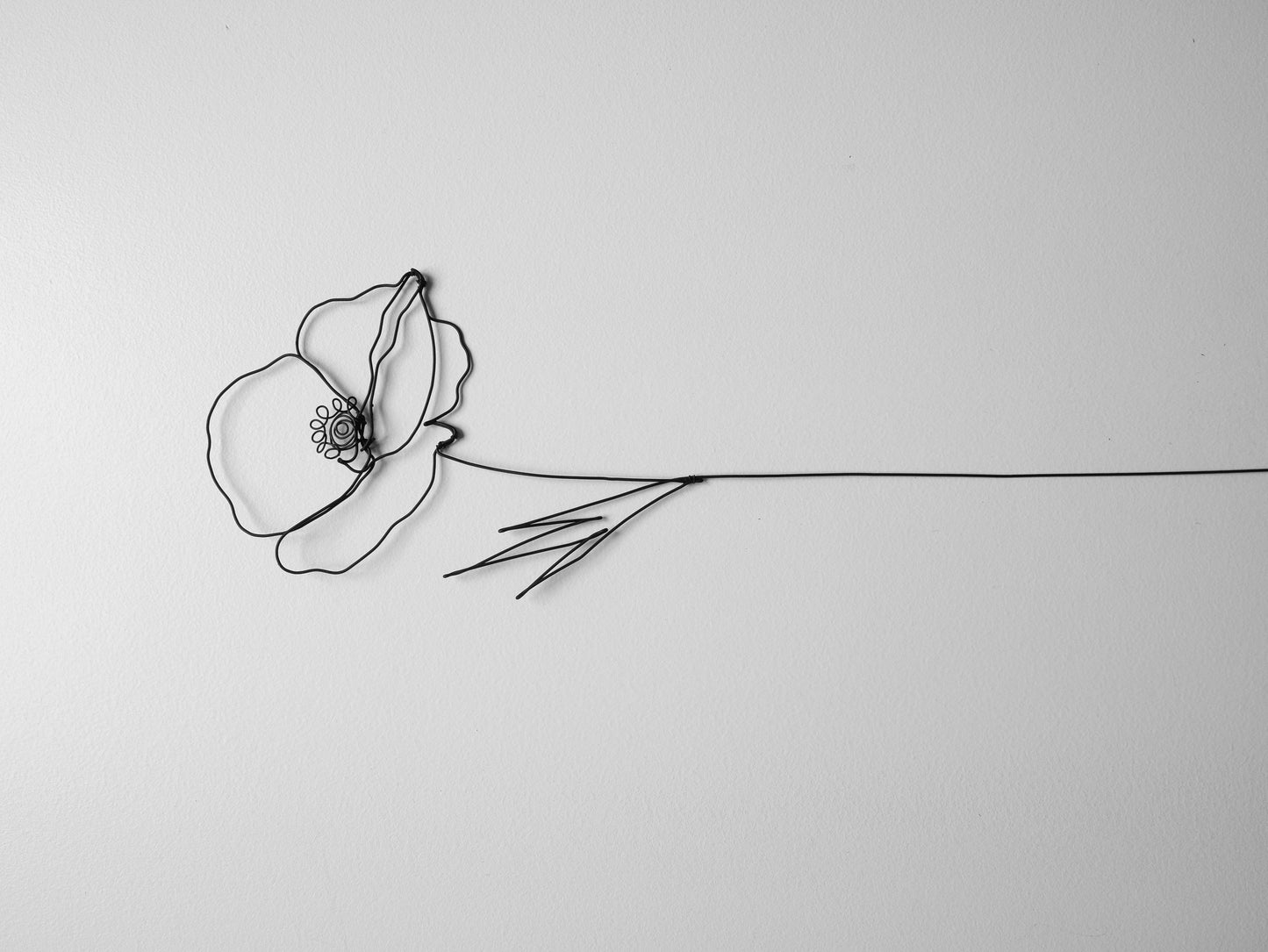 Poppy wire flower annealed wire flower, floral wall decoration, bohemian nature decoration, bouquet of flowers, gift