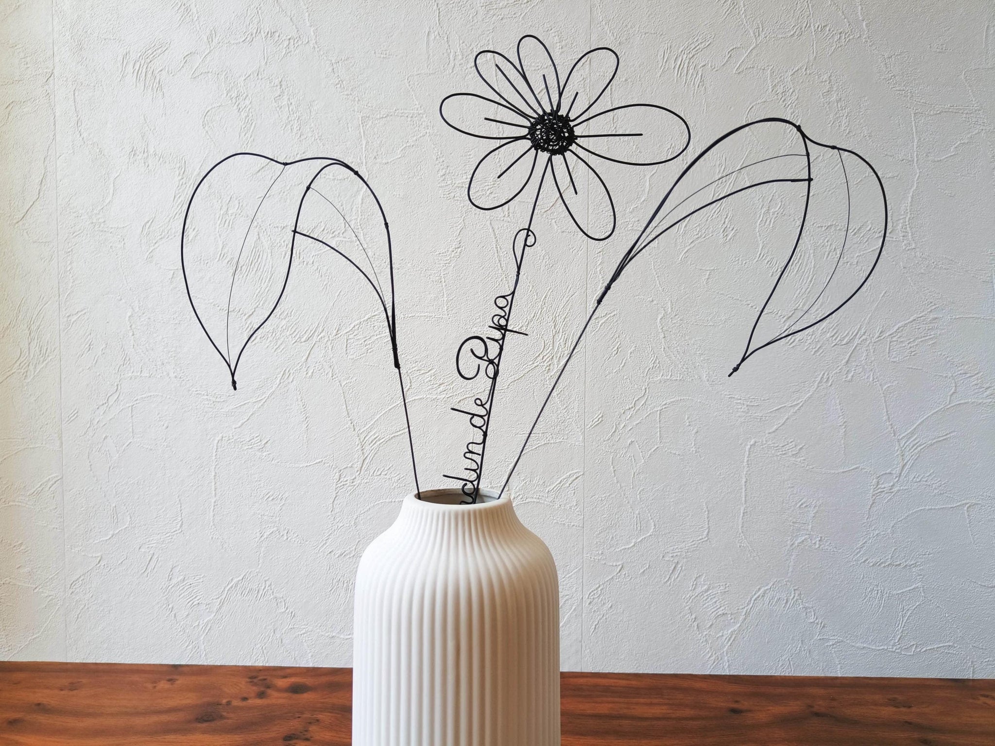 Fleurs en véritable fil de fer, bouquet de fleurs personnalisées, déco de table en fil de fer, prénoms personnalisés, garantie à vie, cadeau