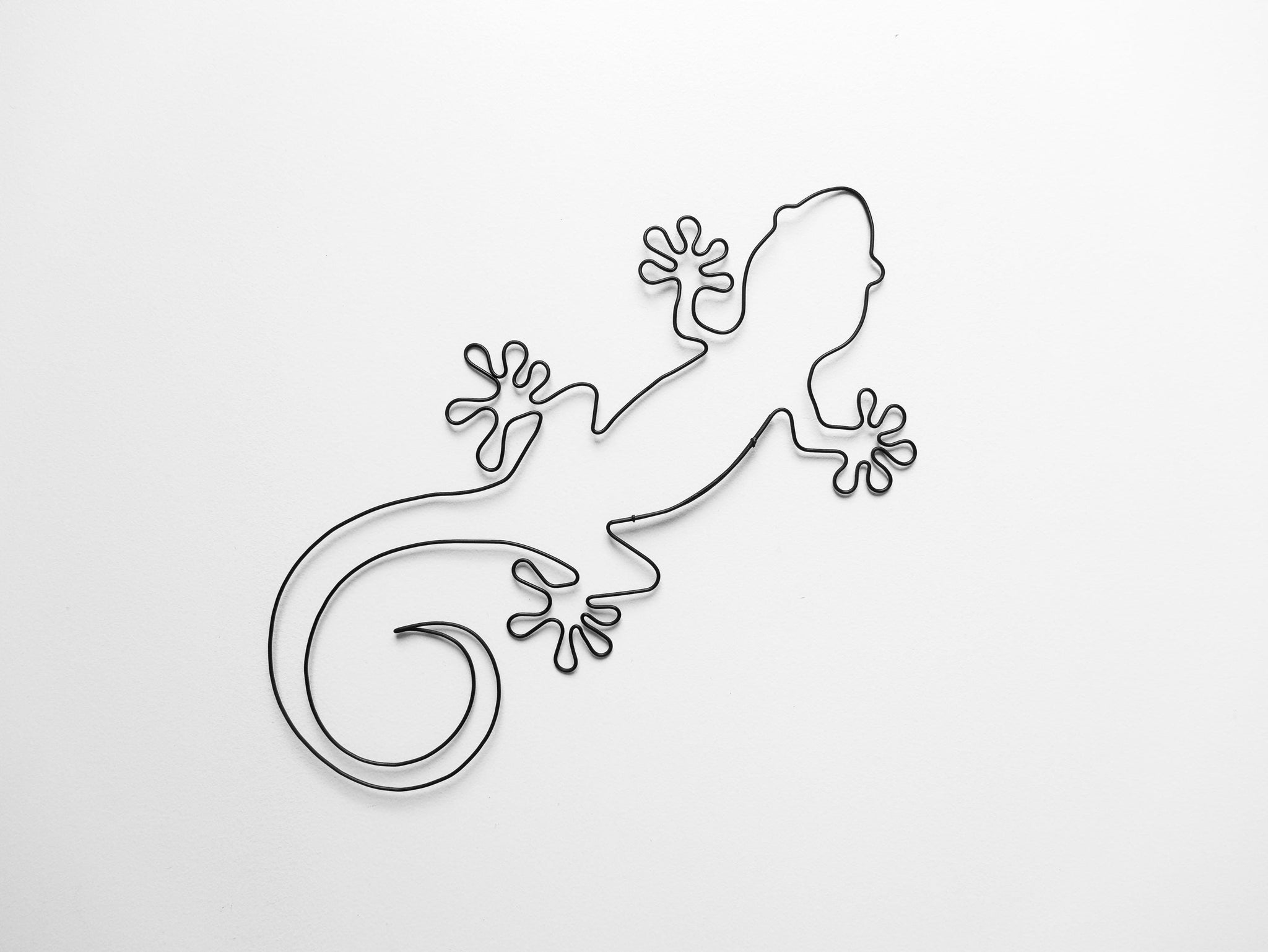 Gecko en Fil de Fer Recuit, Décoration à accrocher, Décoration Murale Campagne, Déco Métal Nature, Animaux, Salamandre, Lezard, Fait main