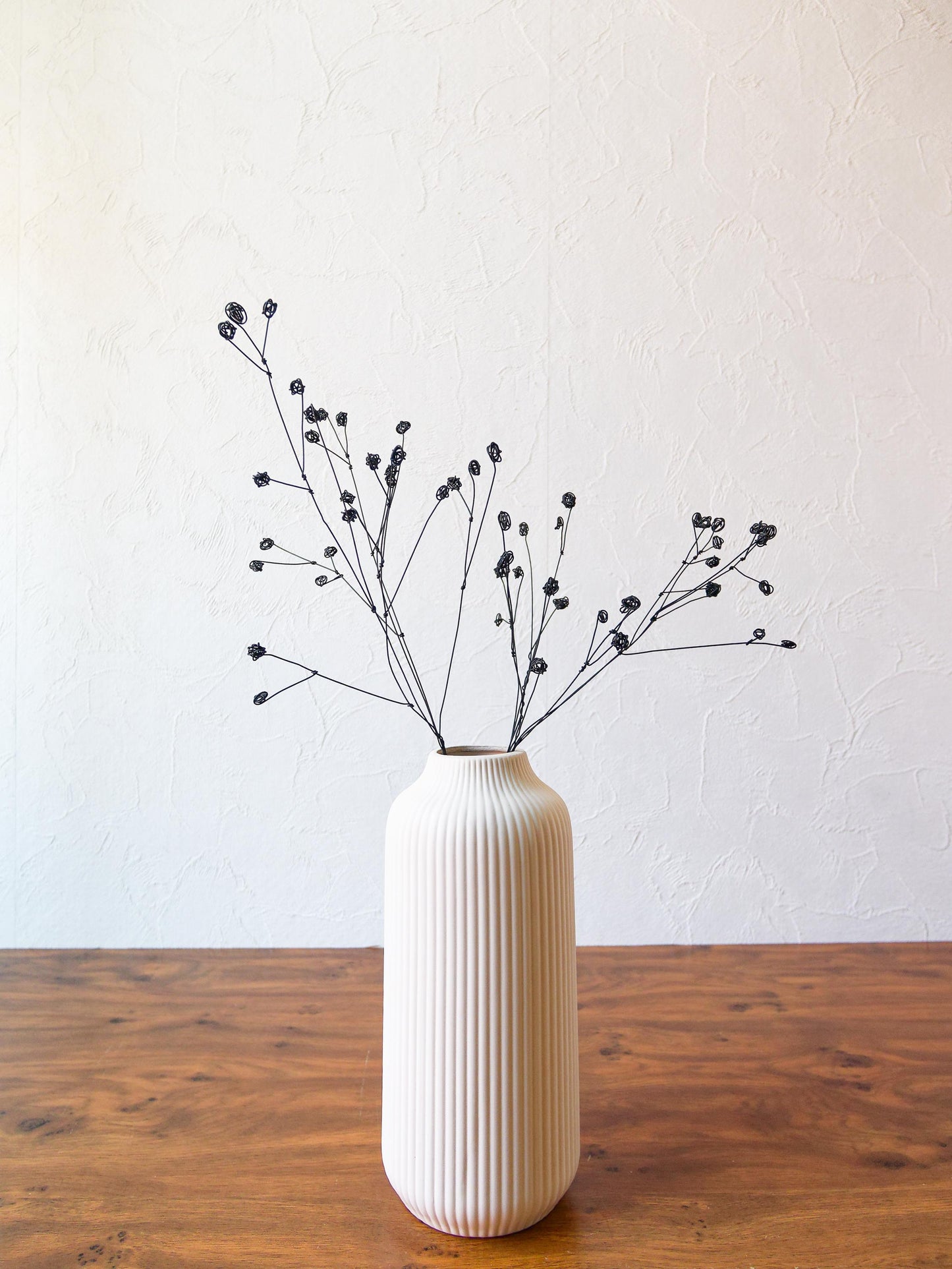 Bouquet de 2 fleurs 3D éternelles en fil de fer recuit : Lot de 2 Mimosas, Déco florale moderne d'intérieur, cadeau