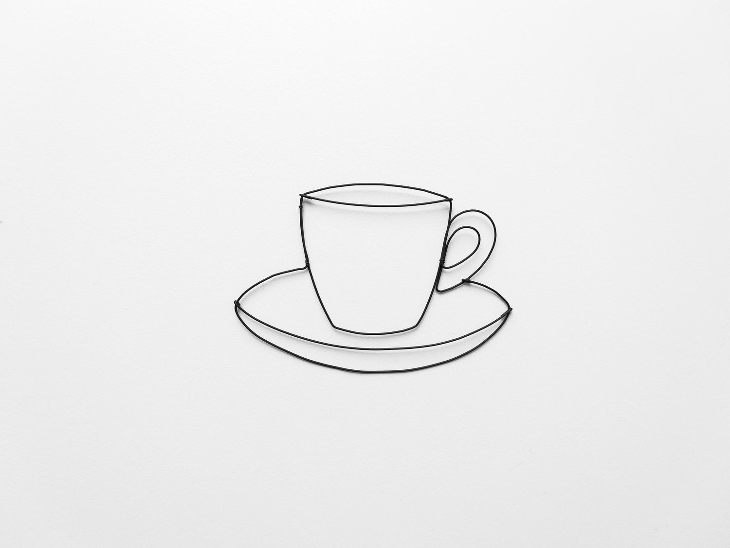 Décoration murale tasse de café espresso en fil de fer recuit noir, fait main en Alsace